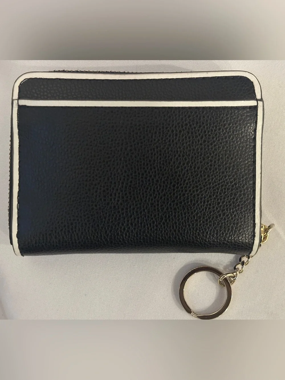 kate spade Black Leather Card Holder with Gold Logo and Keyring - Picture 2 of 6